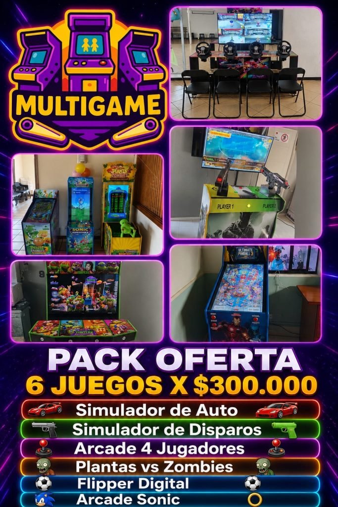 Pack 6 juegos × $300.000