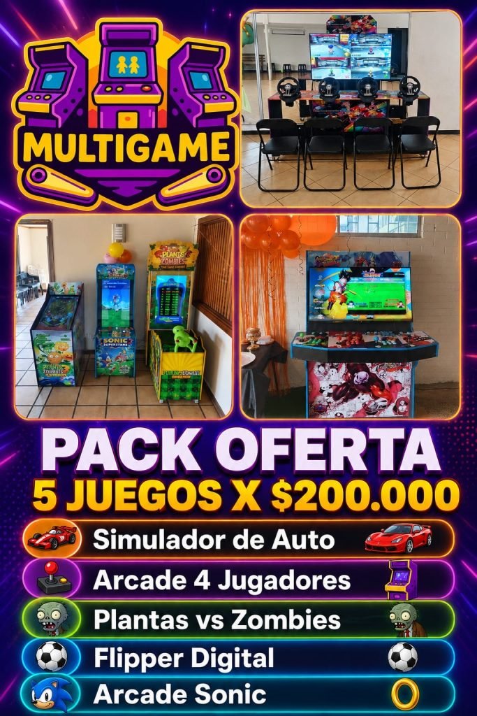 Pack 5 juegos × $200.000